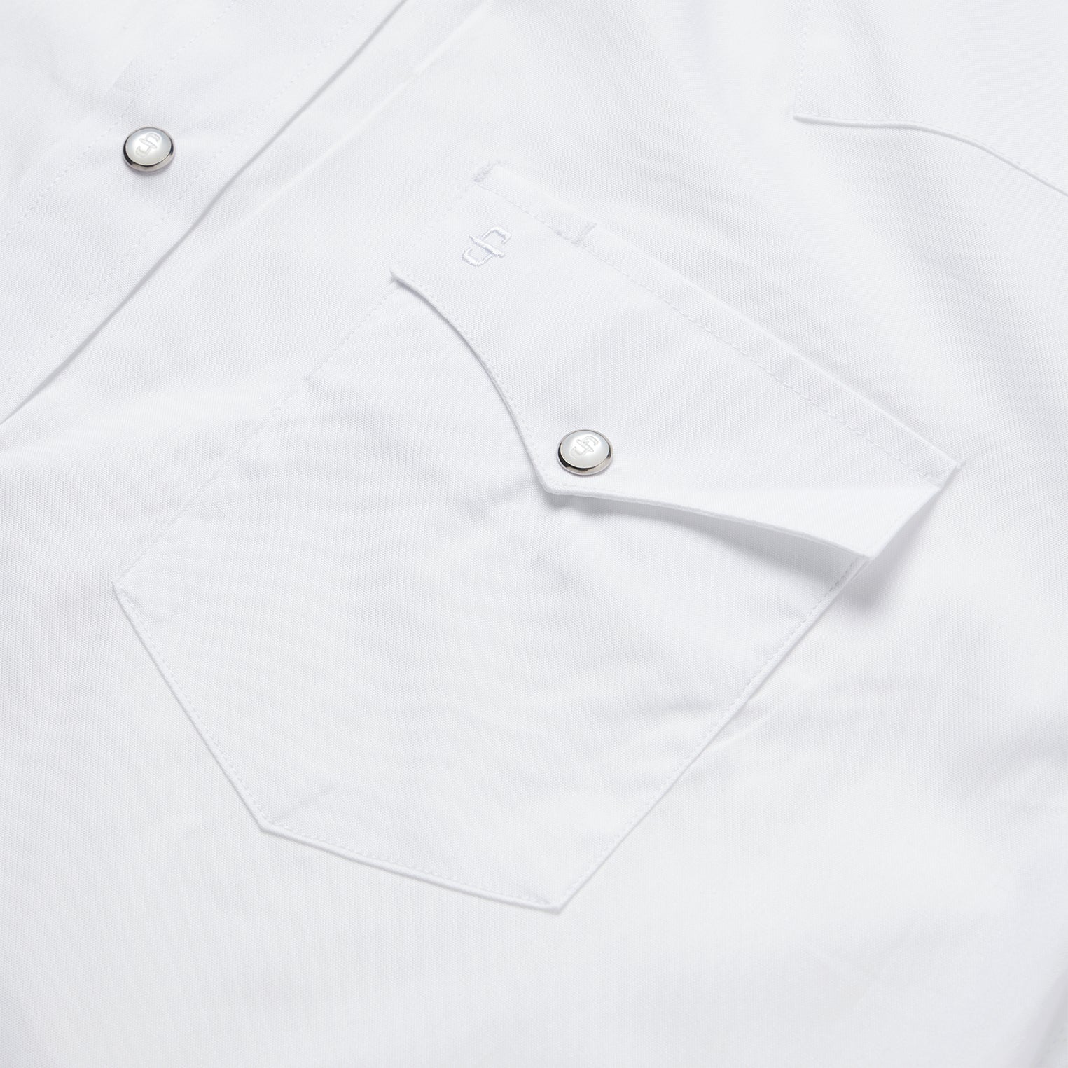 White Pinpoint Oxford Western Shirt White