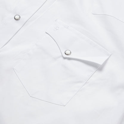 White Pinpoint Oxford Western Shirt White