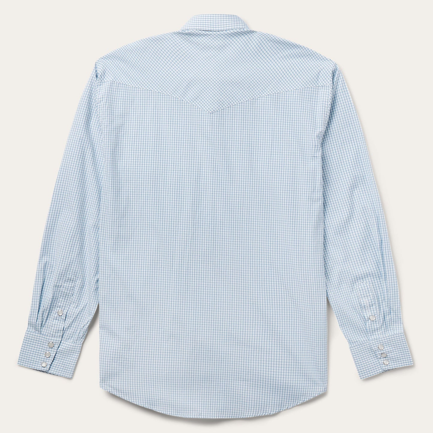Two Stripe Check Western Shirt Blue