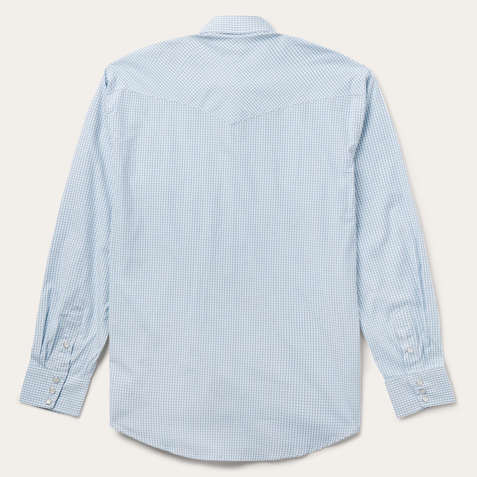Two Stripe Check Western Shirt Blue