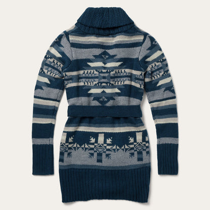 Indigo Aztec Belted Cardigan Blue