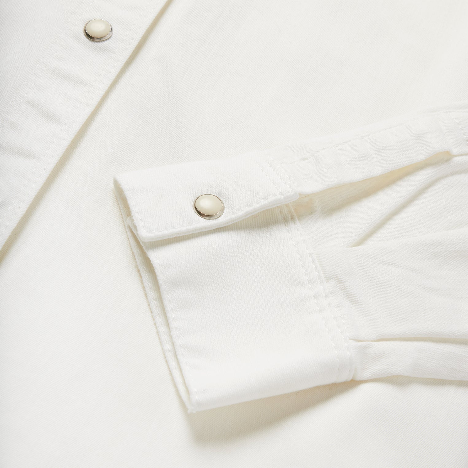 Western Embroidered Denim Shirt White