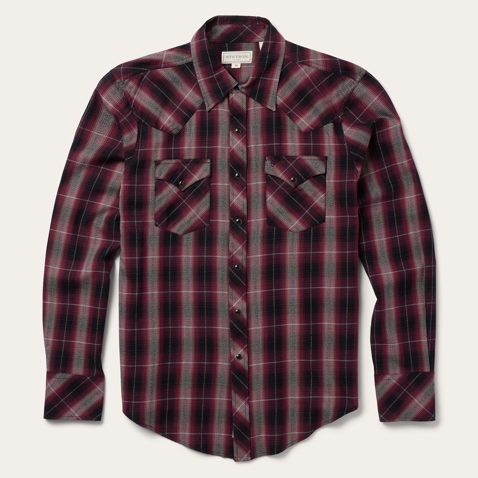Red Marl Plaid Western Shirt Red