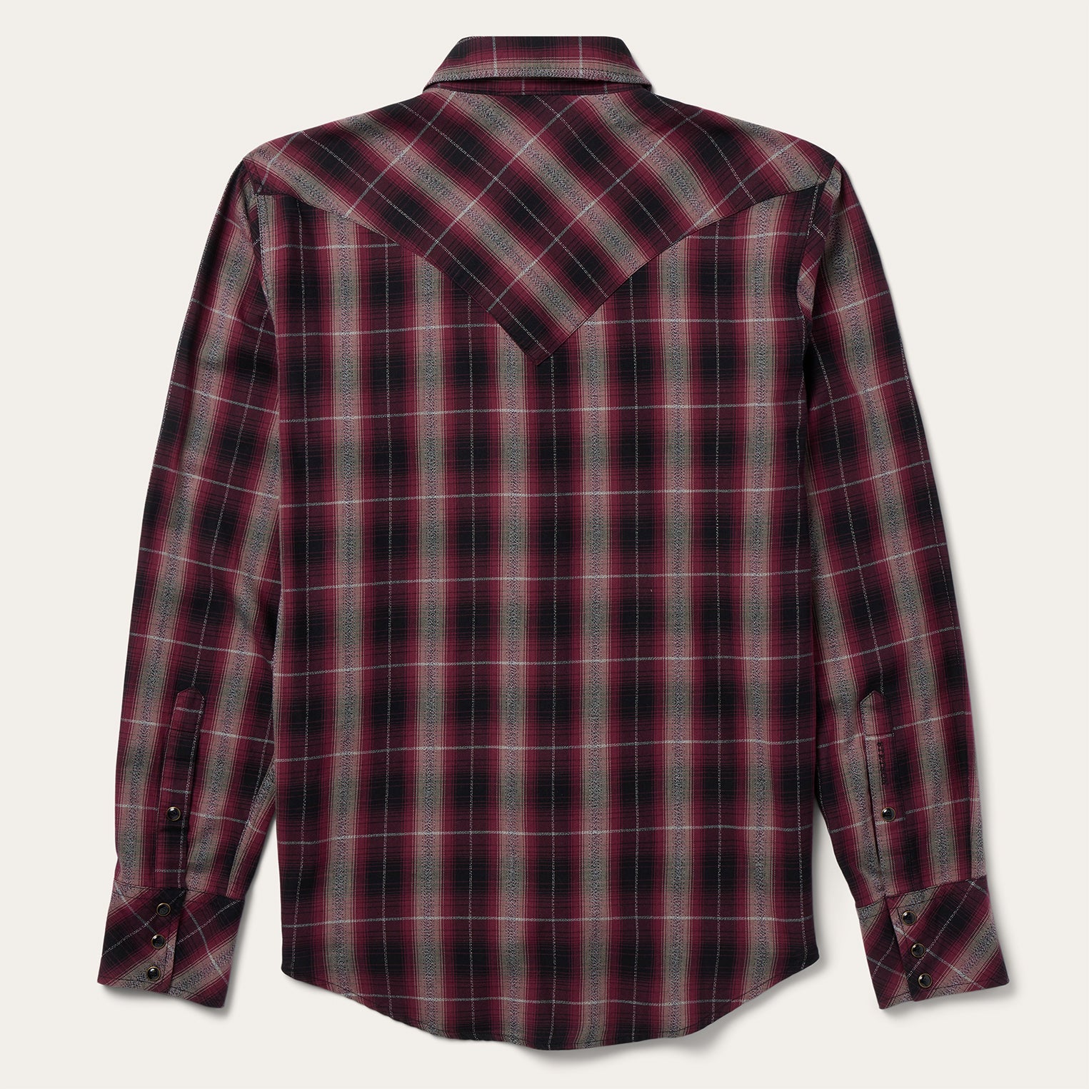 Red Marl Plaid Western Shirt Red