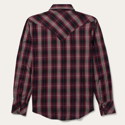 Red Marl Plaid Western Shirt Red