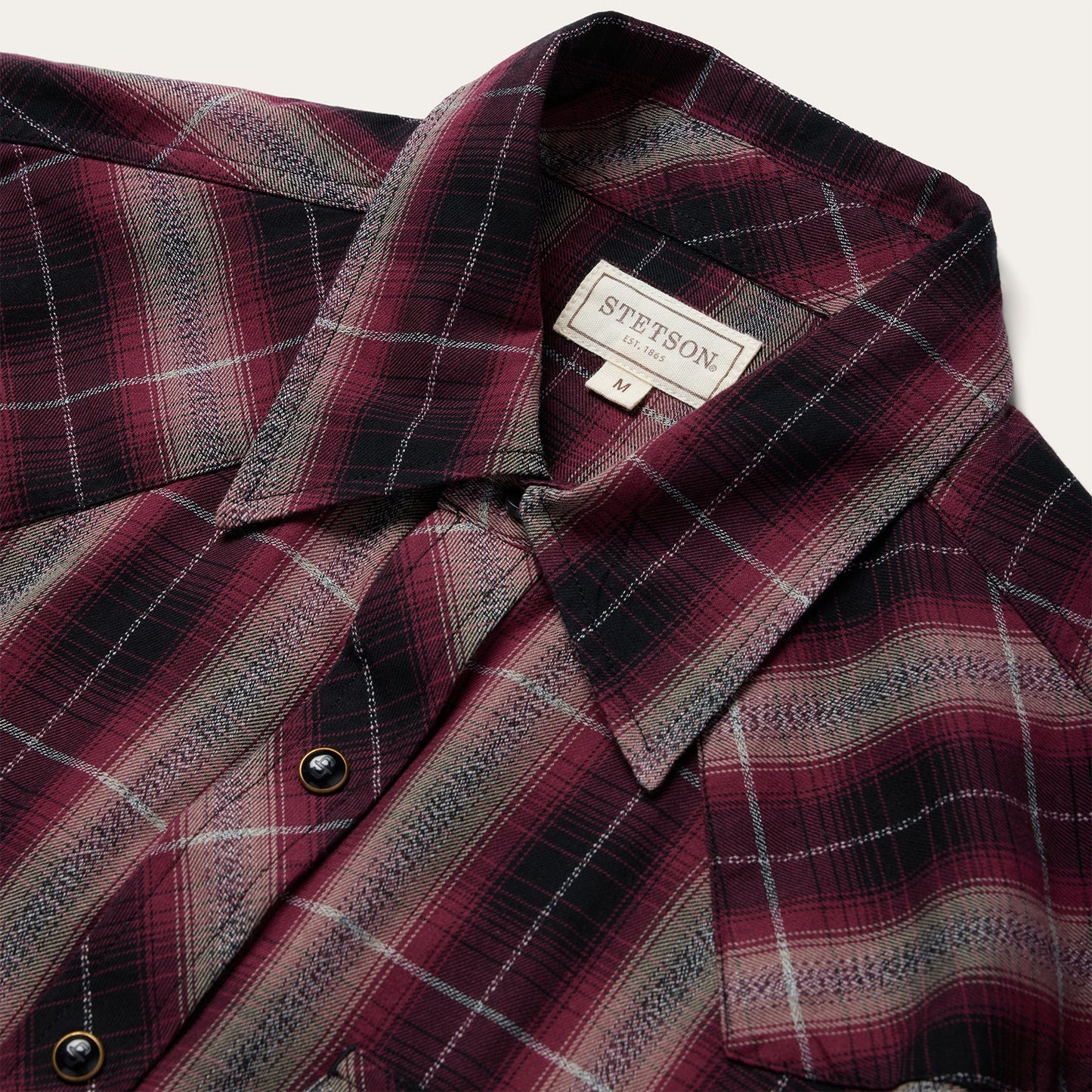 Red Marl Plaid Western Shirt Red