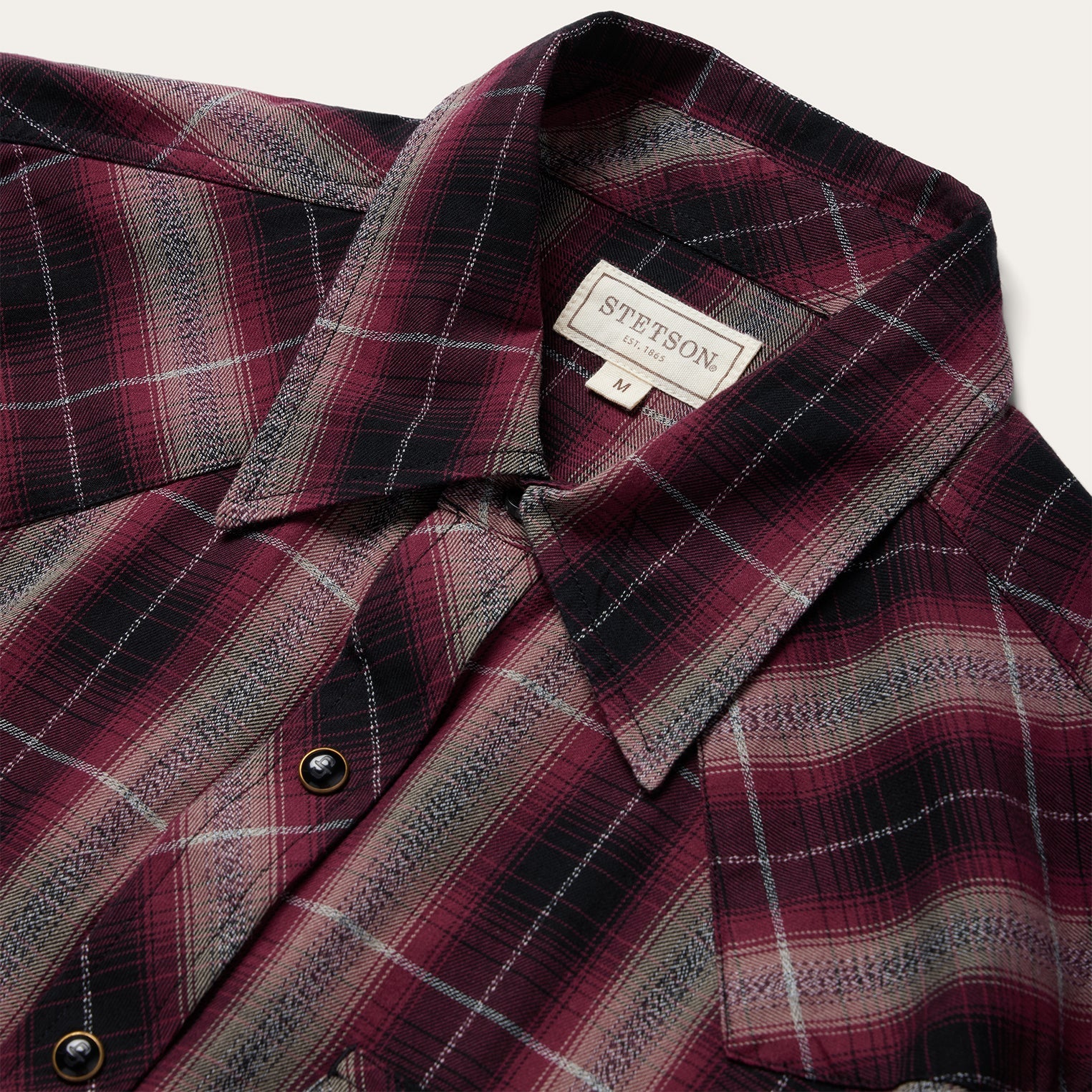 Red Marl Plaid Western Shirt Red