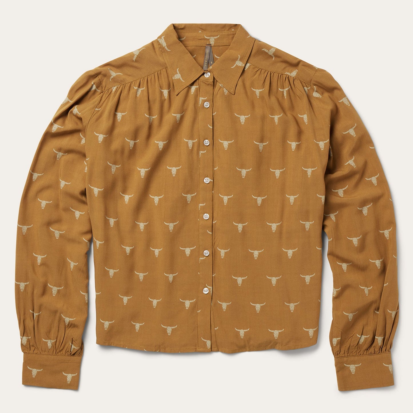 Mojave Longhorn Print Poet Blouse Brown