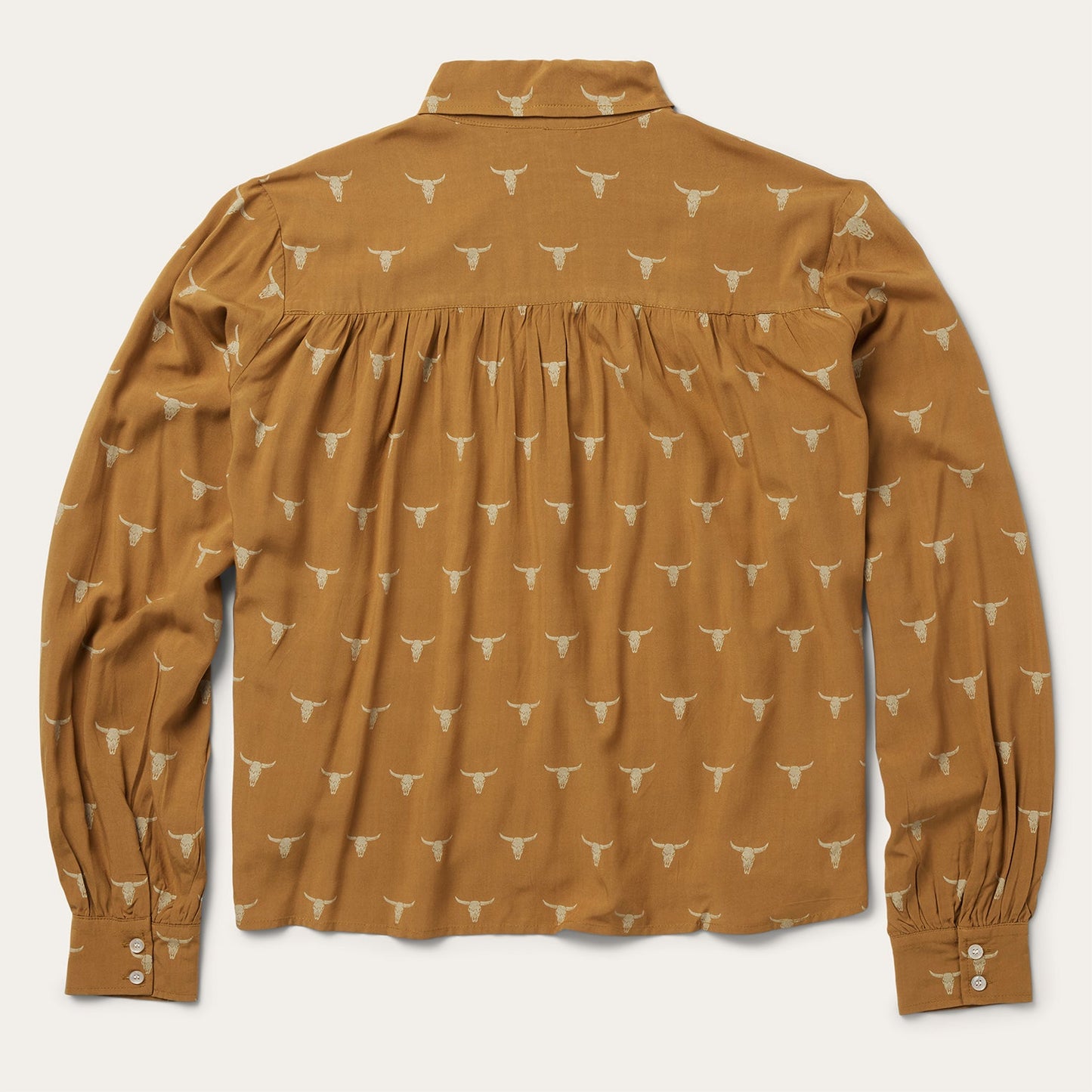 Mojave Longhorn Print Poet Blouse Brown