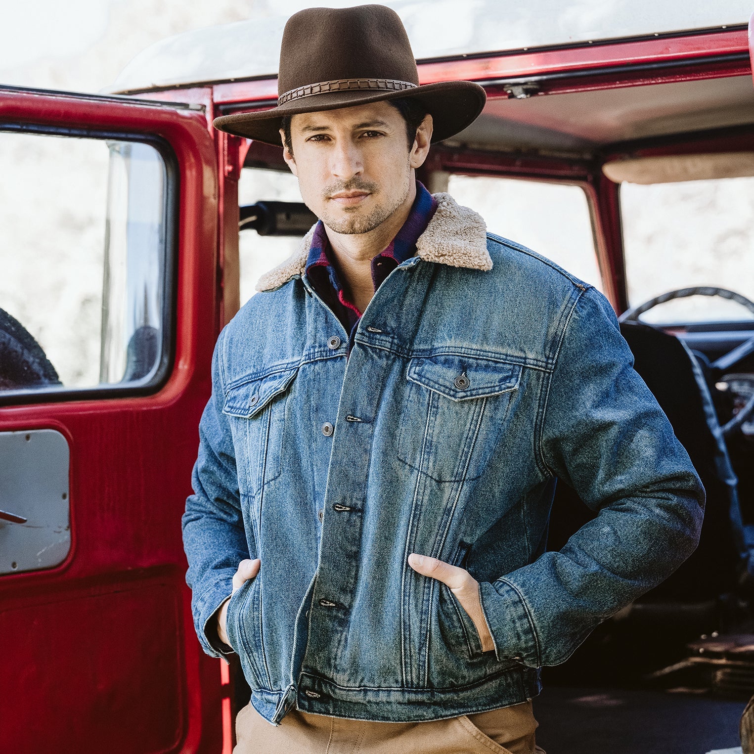 Denim Sherpa Jacket Blue