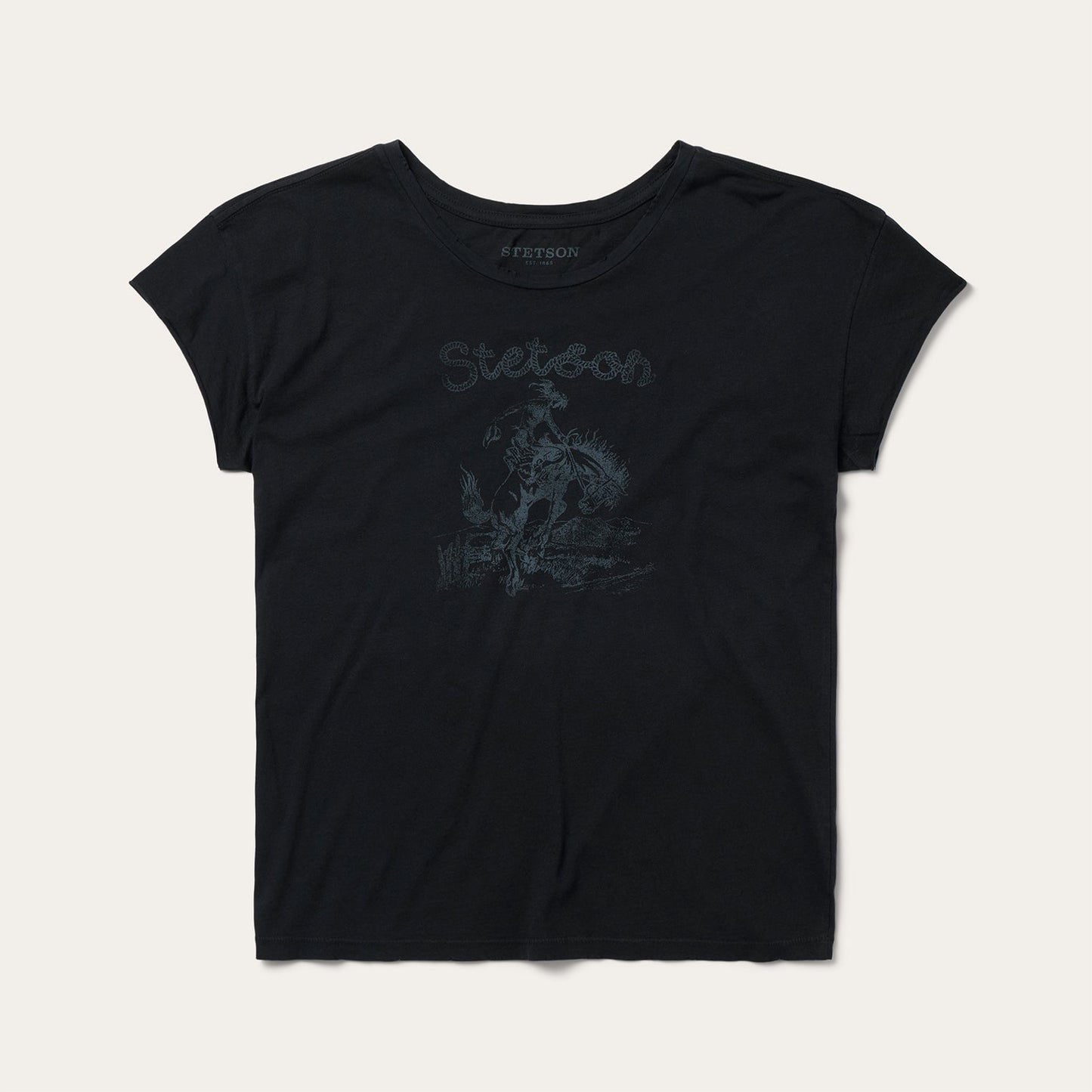 Bucking Cowboy Graphic Tee Black