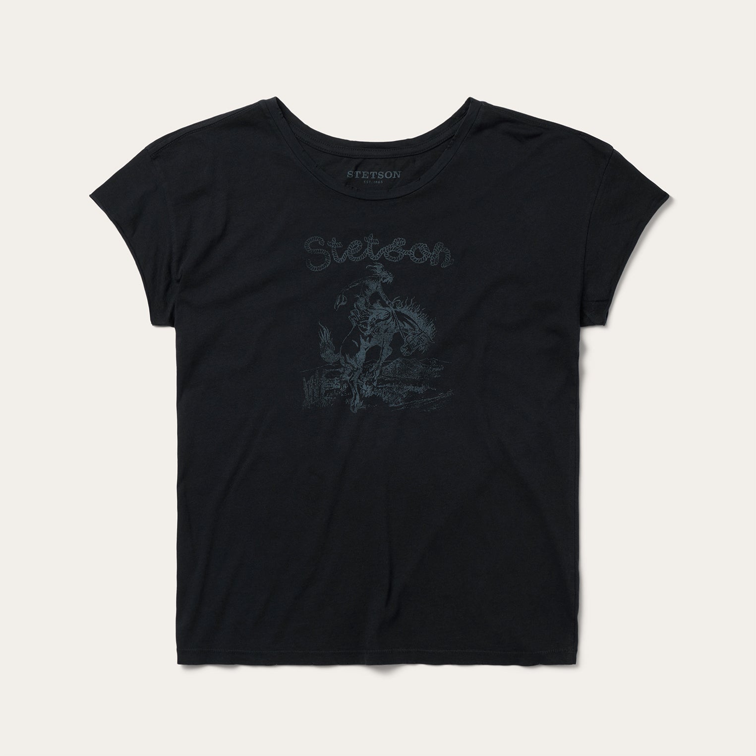 Bucking Cowboy Graphic Tee Black