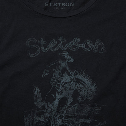 Bucking Cowboy Graphic Tee Black