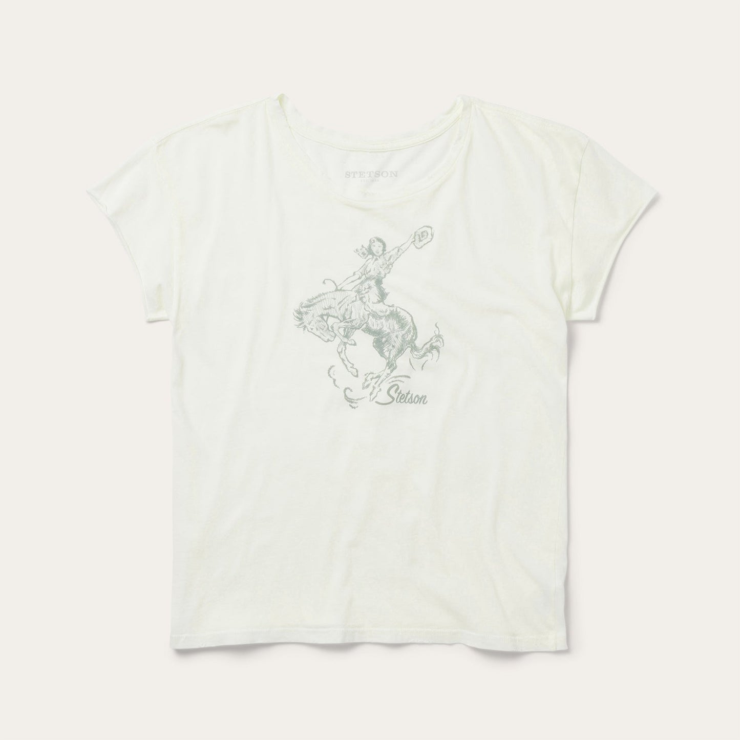 Bucking Cowgirl Graphic Tee White