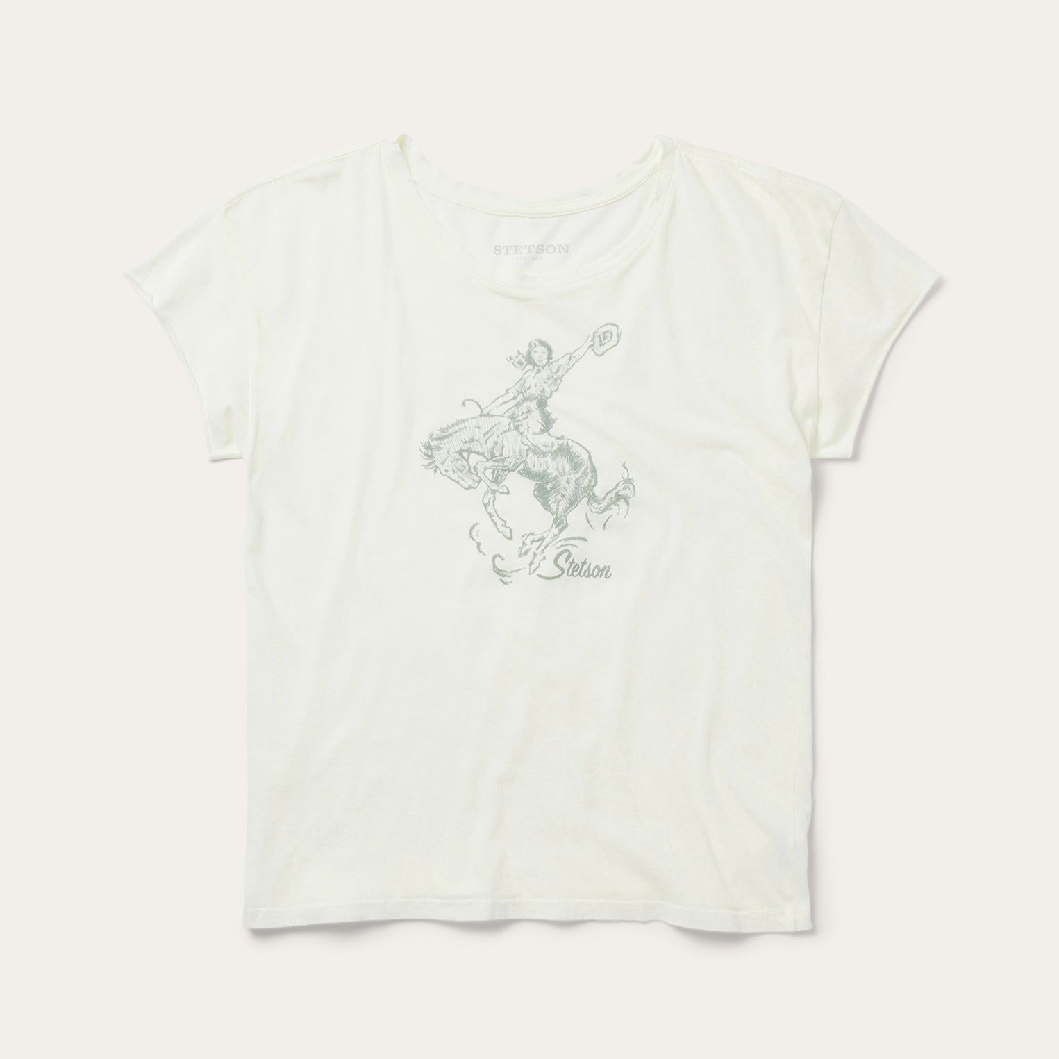 Bucking Cowgirl Graphic Tee White