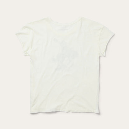 Bucking Cowgirl Graphic Tee White
