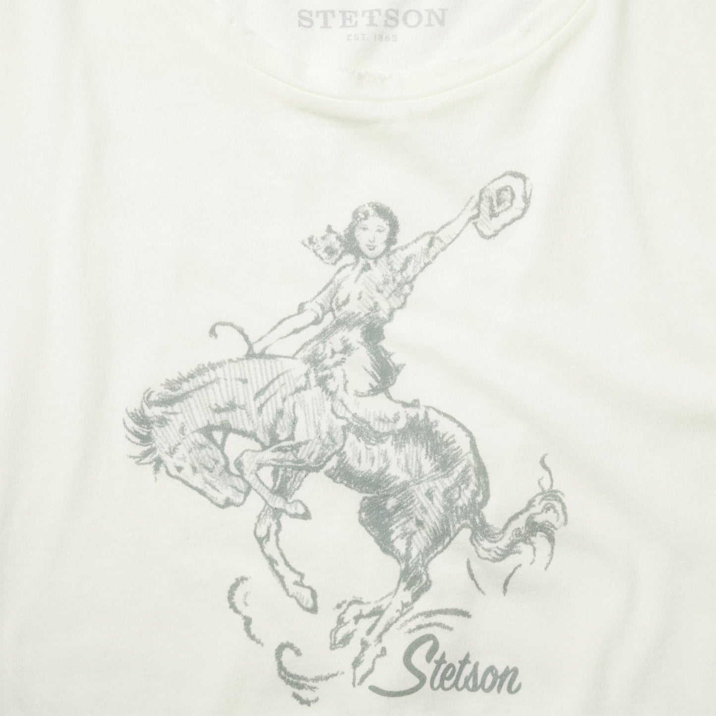 Bucking Cowgirl Graphic Tee White