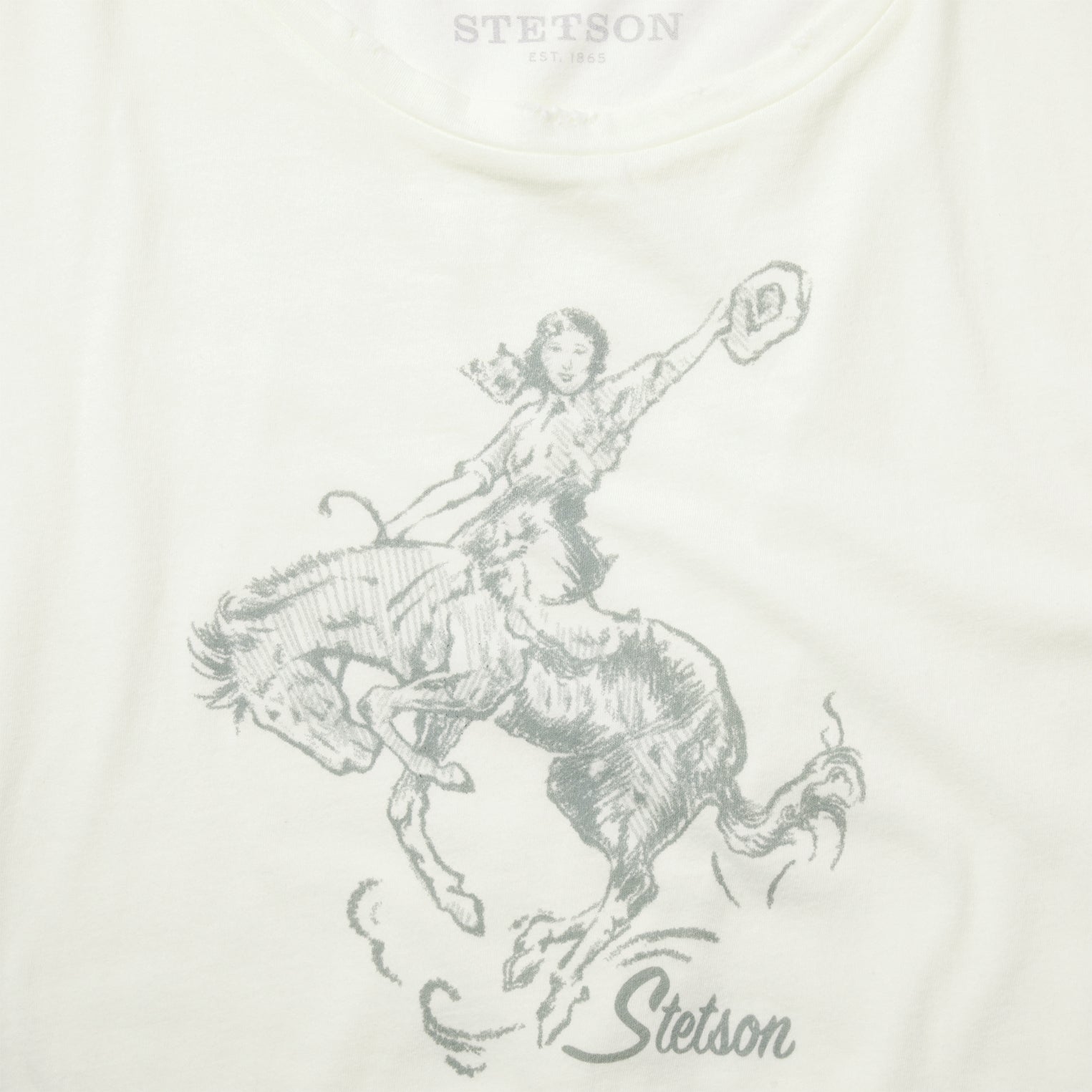 Bucking Cowgirl Graphic Tee White