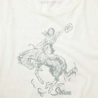 Bucking Cowgirl Graphic Tee White