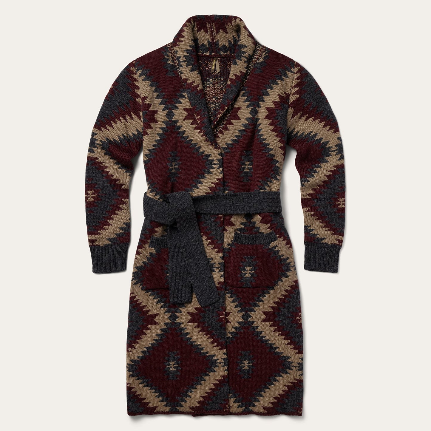Aztec Duster Sweater Wine