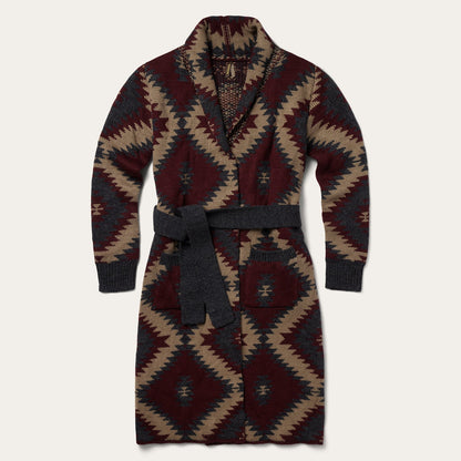 Aztec Duster Sweater Wine