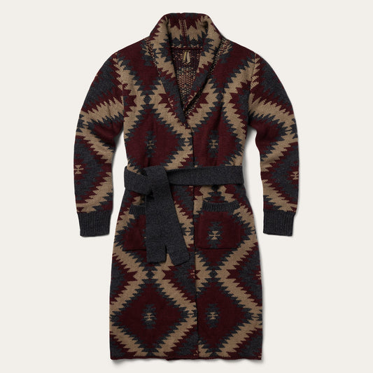 Aztec Duster Sweater Wine