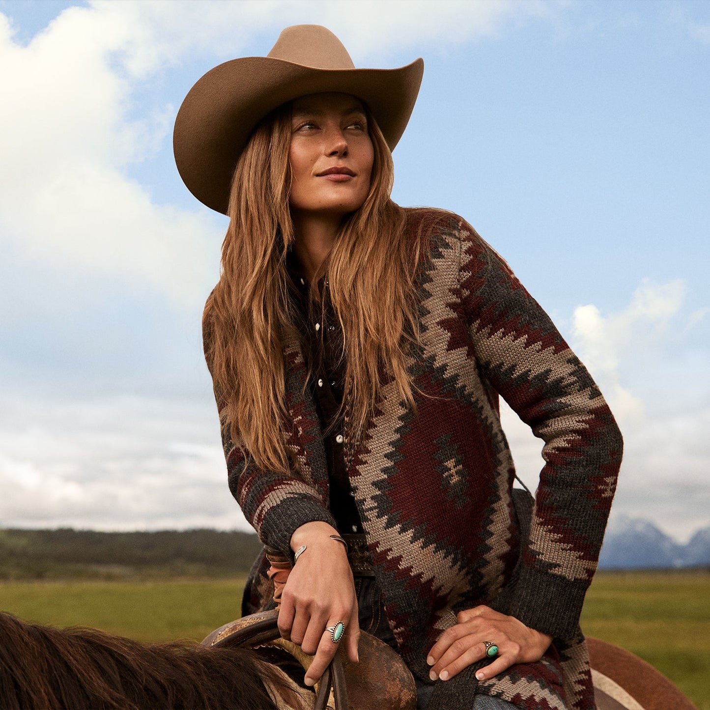 Aztec Duster Sweater Wine