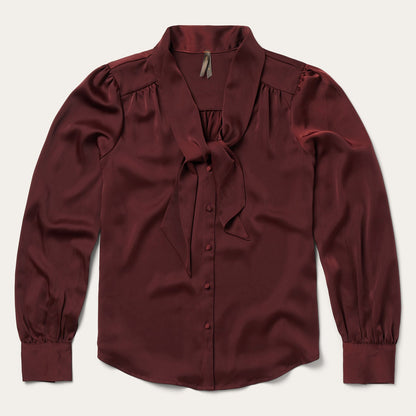 Wine Satin Blouse Red
