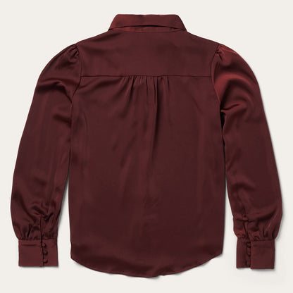Wine Satin Blouse Red