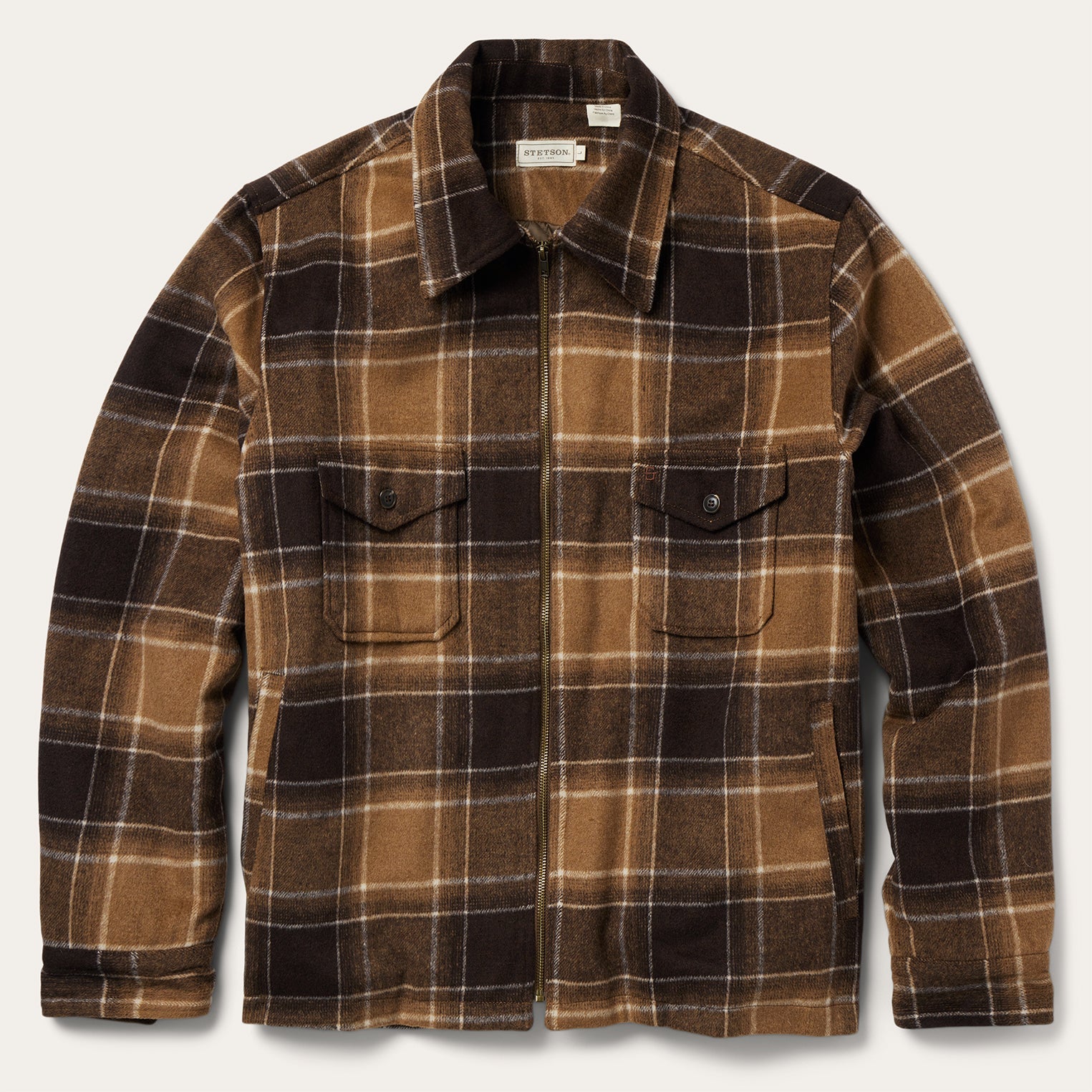 Brown Plaid Western Coat Brown