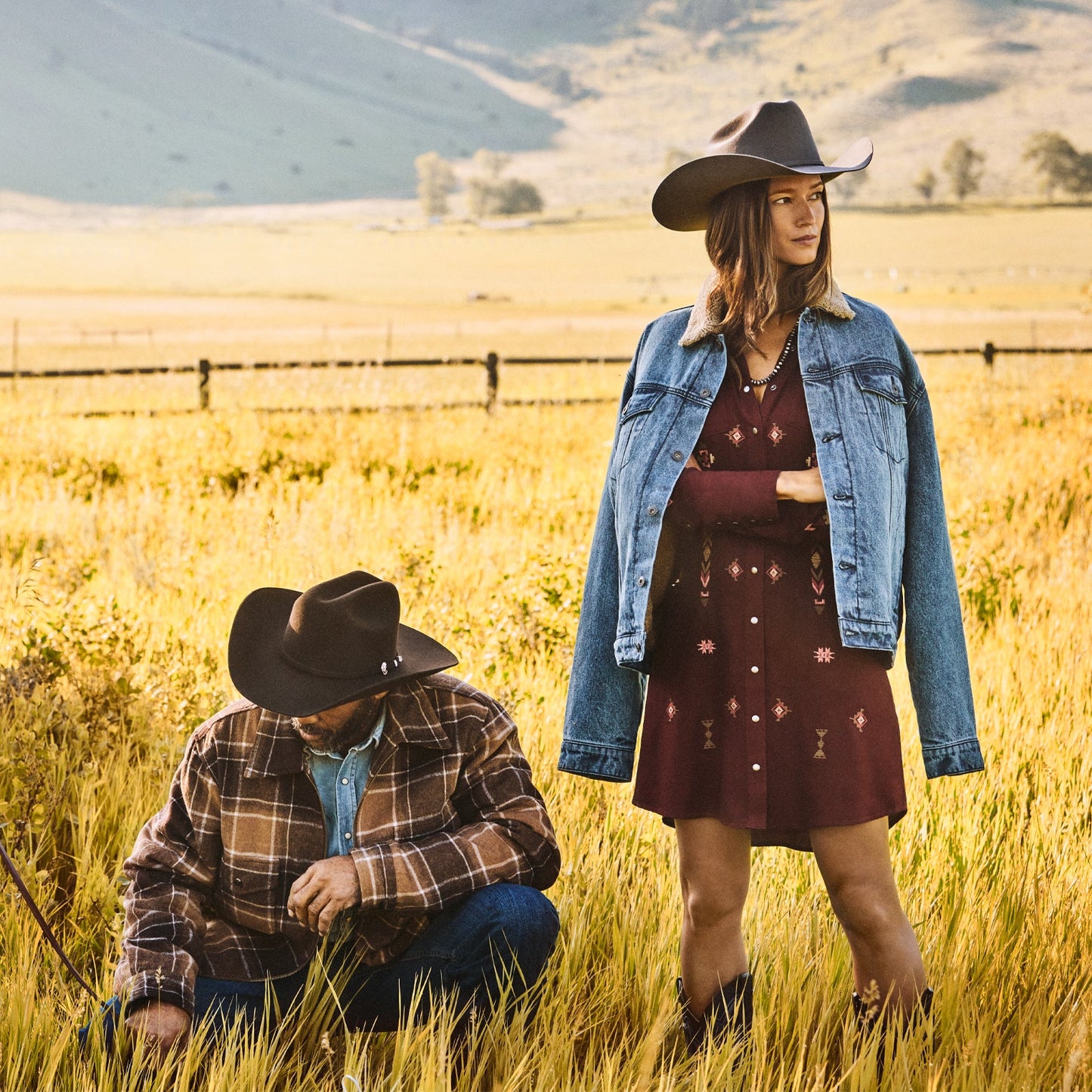 Brown Plaid Western Coat Brown