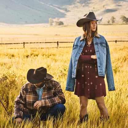 Brown Plaid Western Coat Brown