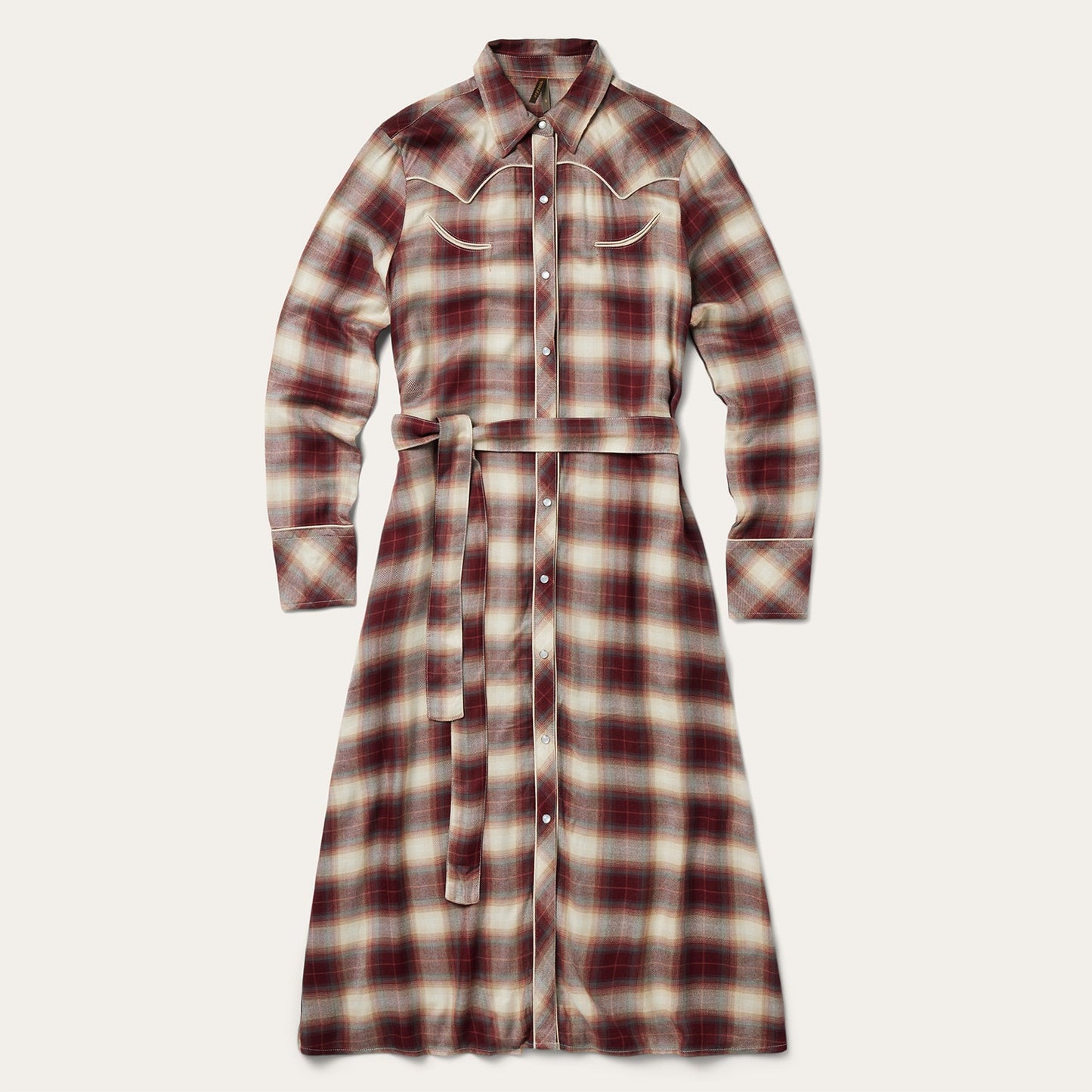 Black Cherry Plaid Shirt Dress Red