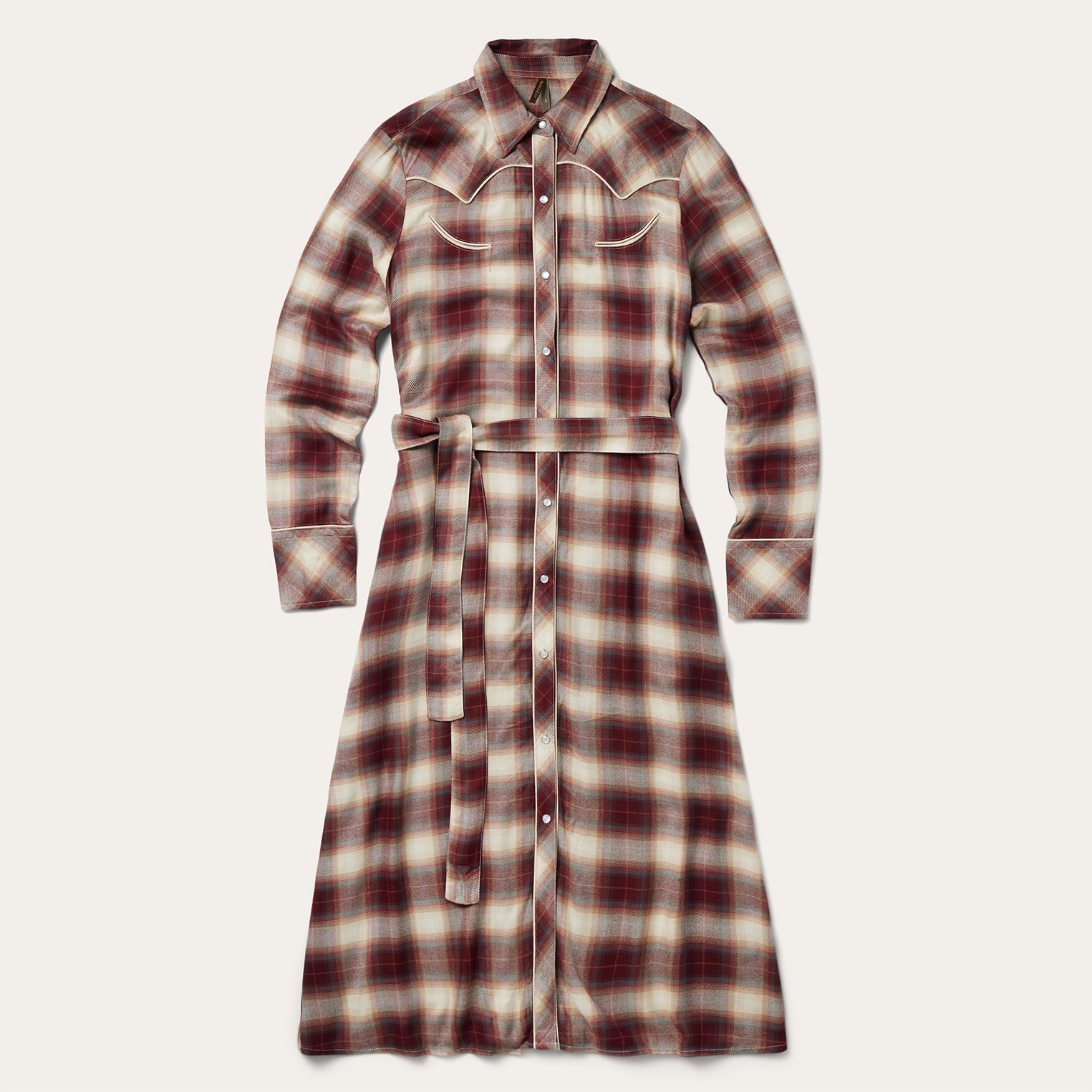 Black Cherry Plaid Shirt Dress Red