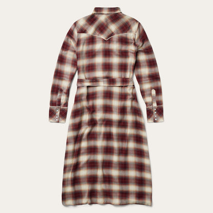 Black Cherry Plaid Shirt Dress Red