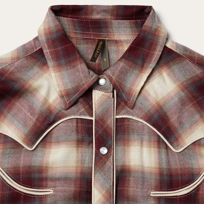 Black Cherry Plaid Shirt Dress Red