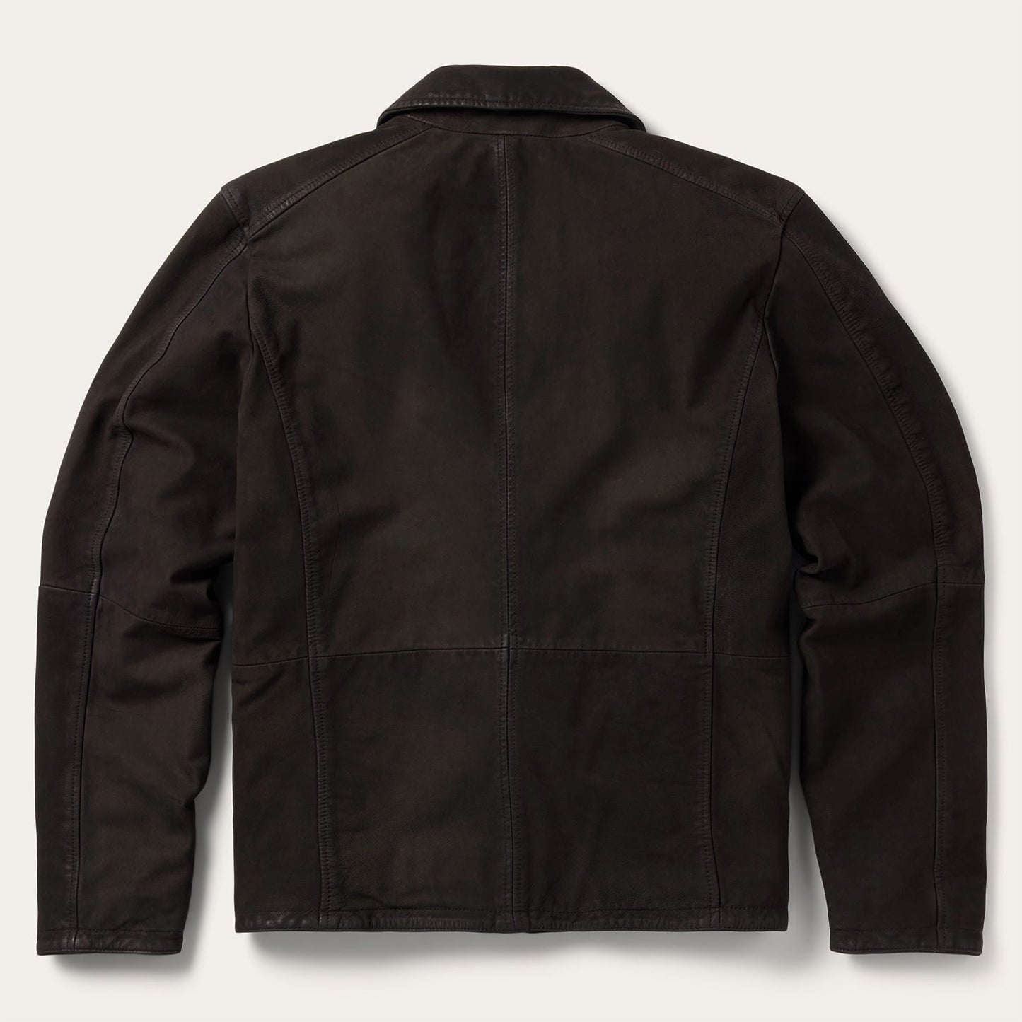 Zip Front Suede Leather Jacket Brown