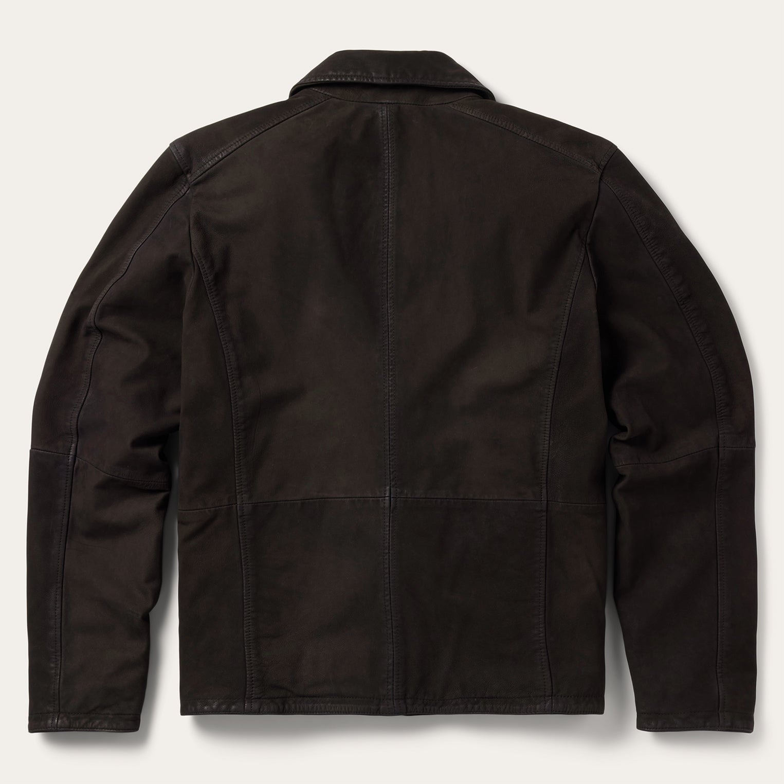 Zip Front Suede Leather Jacket Brown