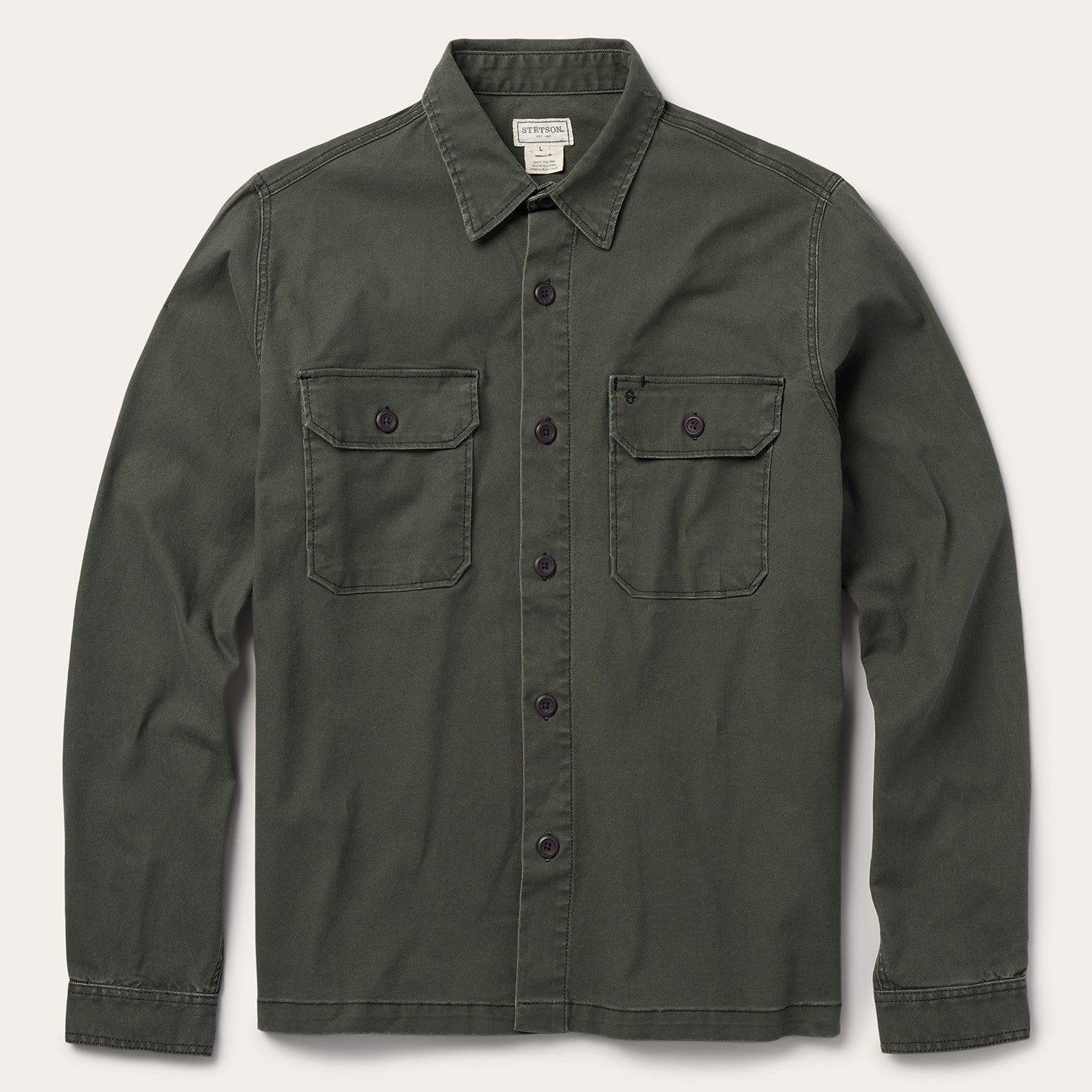 Stretch Canvas Jac-Shirt Green