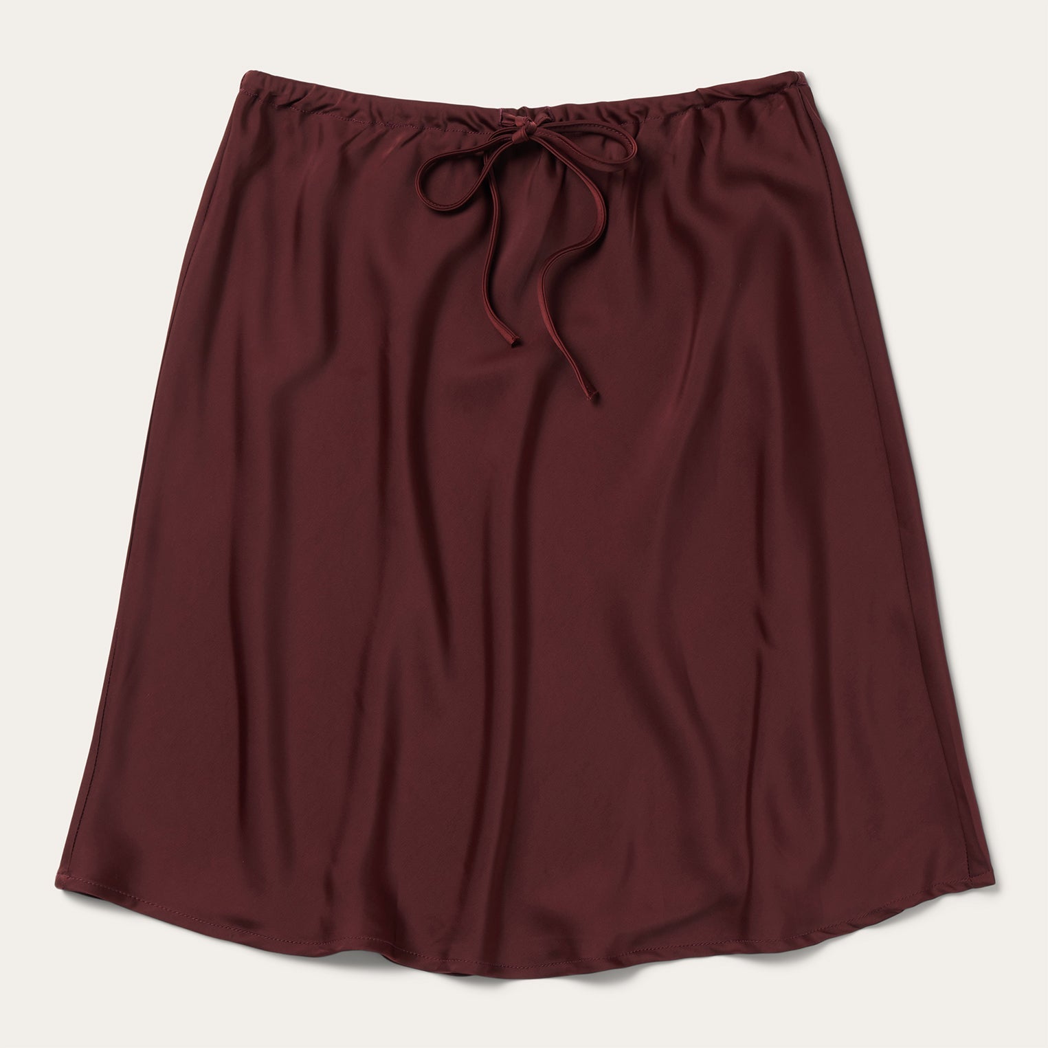 Wine Satin Skirt Red