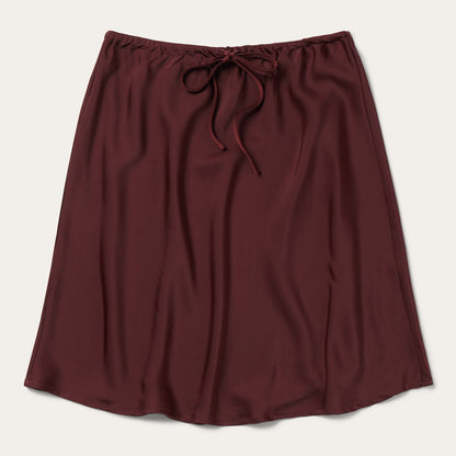 Wine Satin Skirt Red