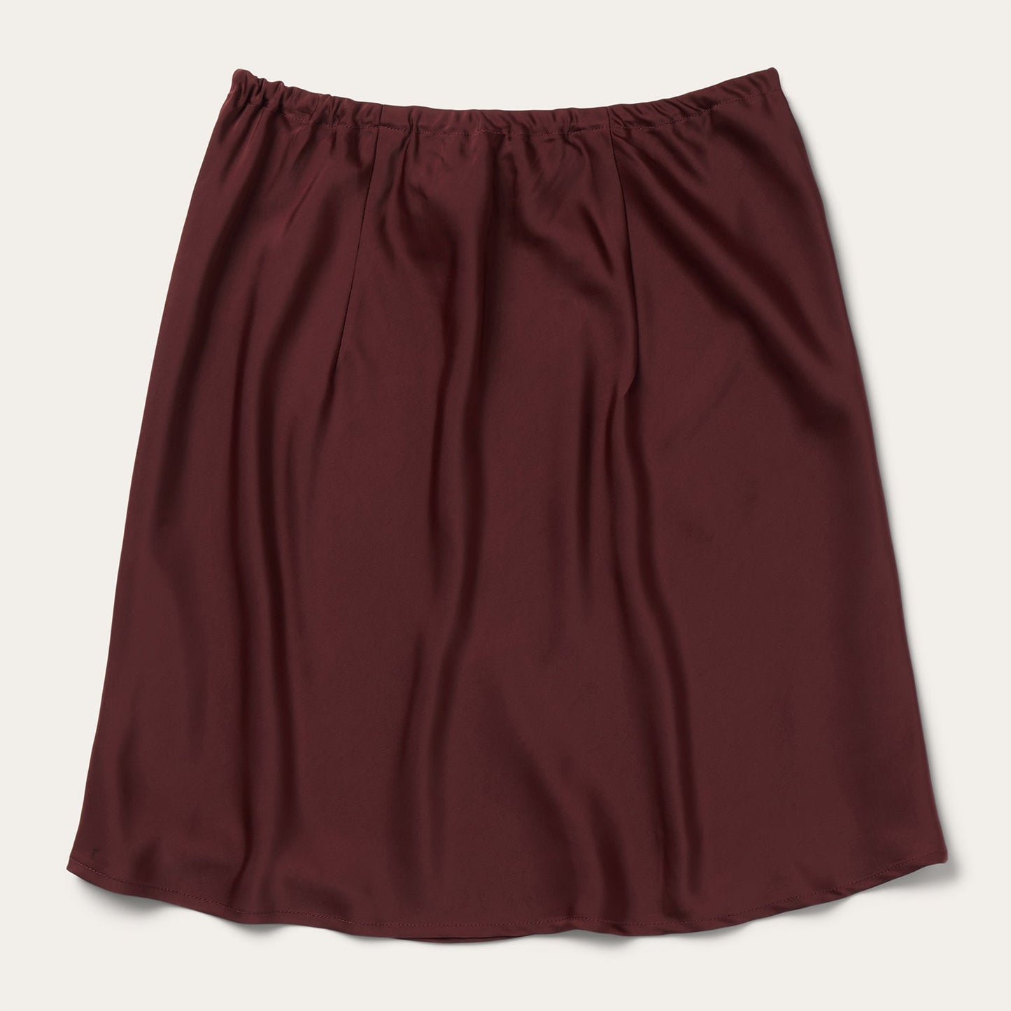 Wine Satin Skirt Red