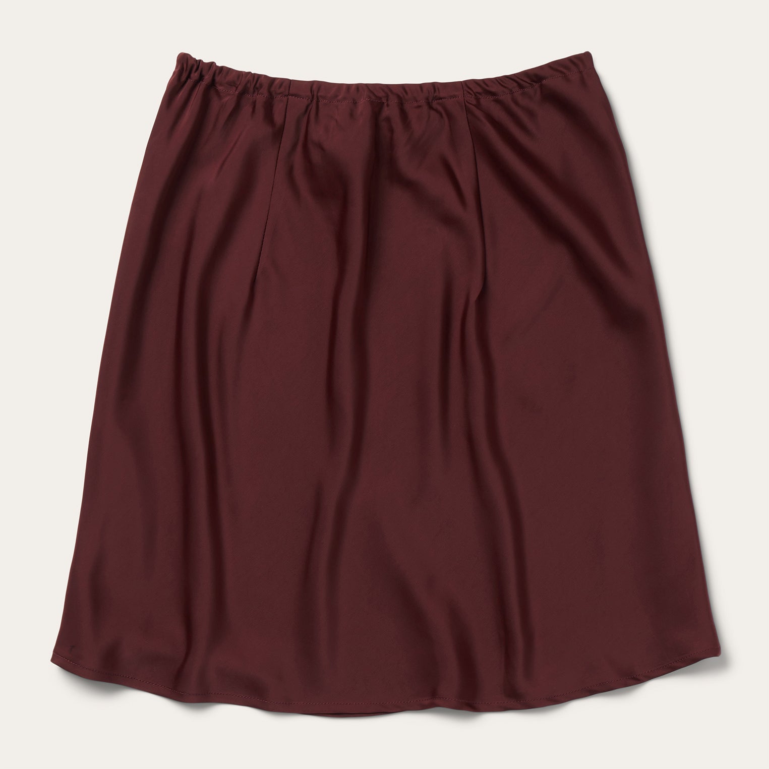 Wine Satin Skirt Red