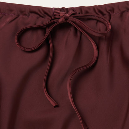Wine Satin Skirt Red
