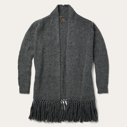 Charcoal Fringed Cardigan Grey
