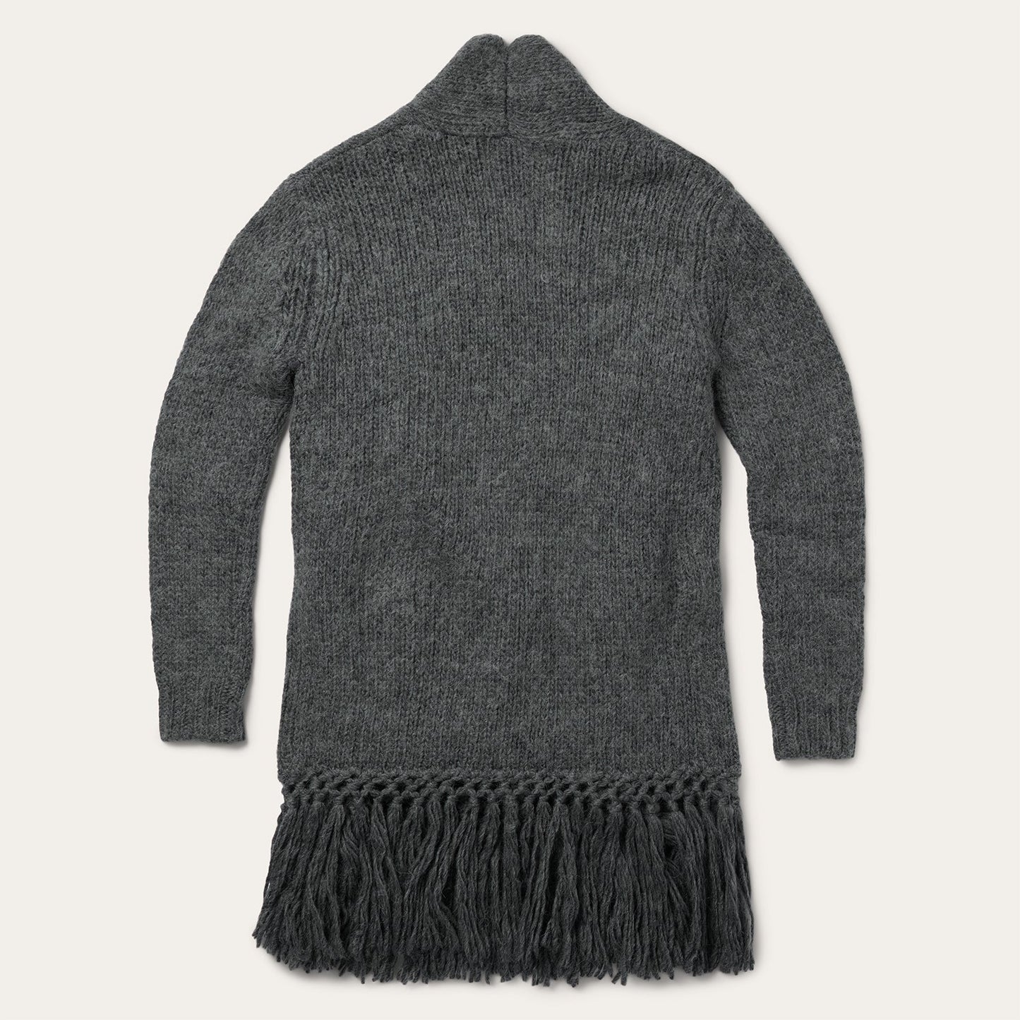 Charcoal Fringed Cardigan Grey