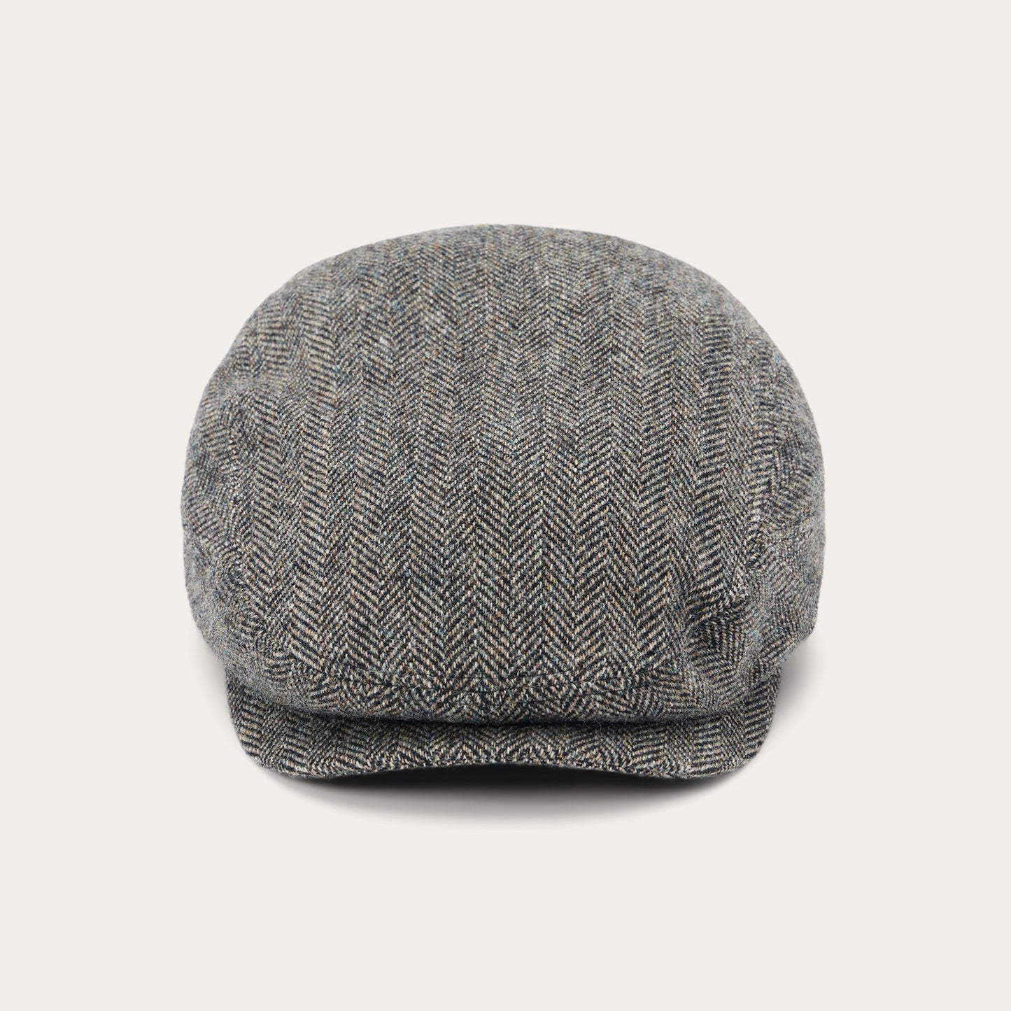 Wool Herringbone Driver Cap Anthra Melange Herringbone