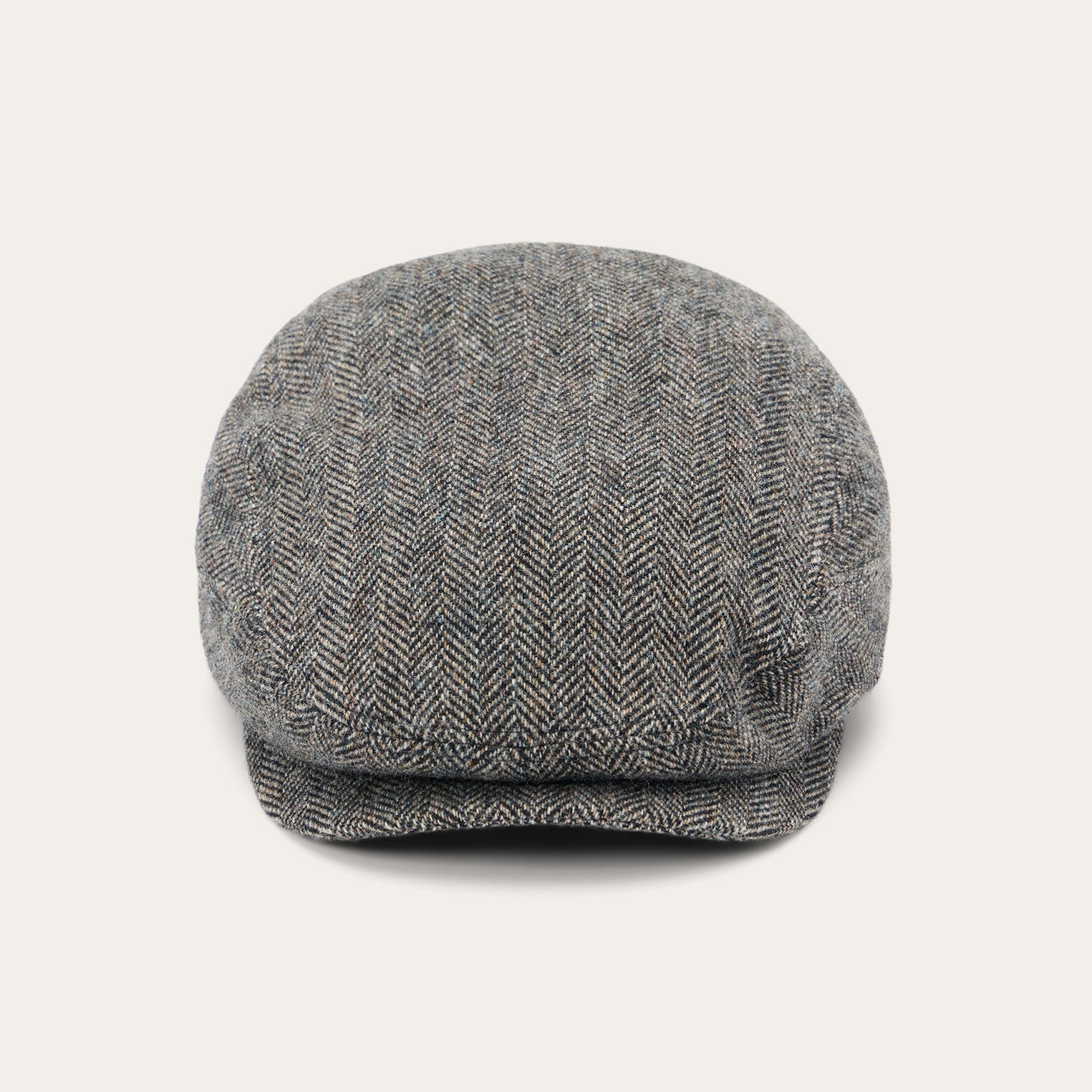 Wool Herringbone Driver Cap Anthra Melange Herringbone