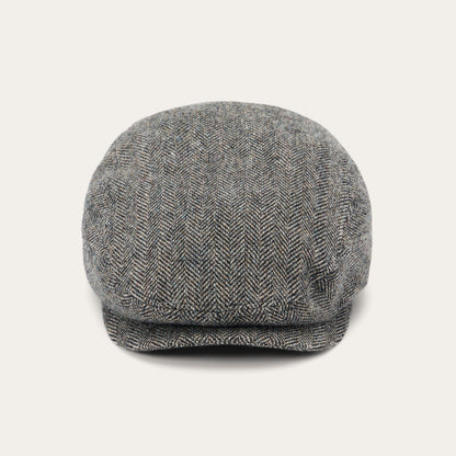 Wool Herringbone Driver Cap Anthra Melange Herringbone