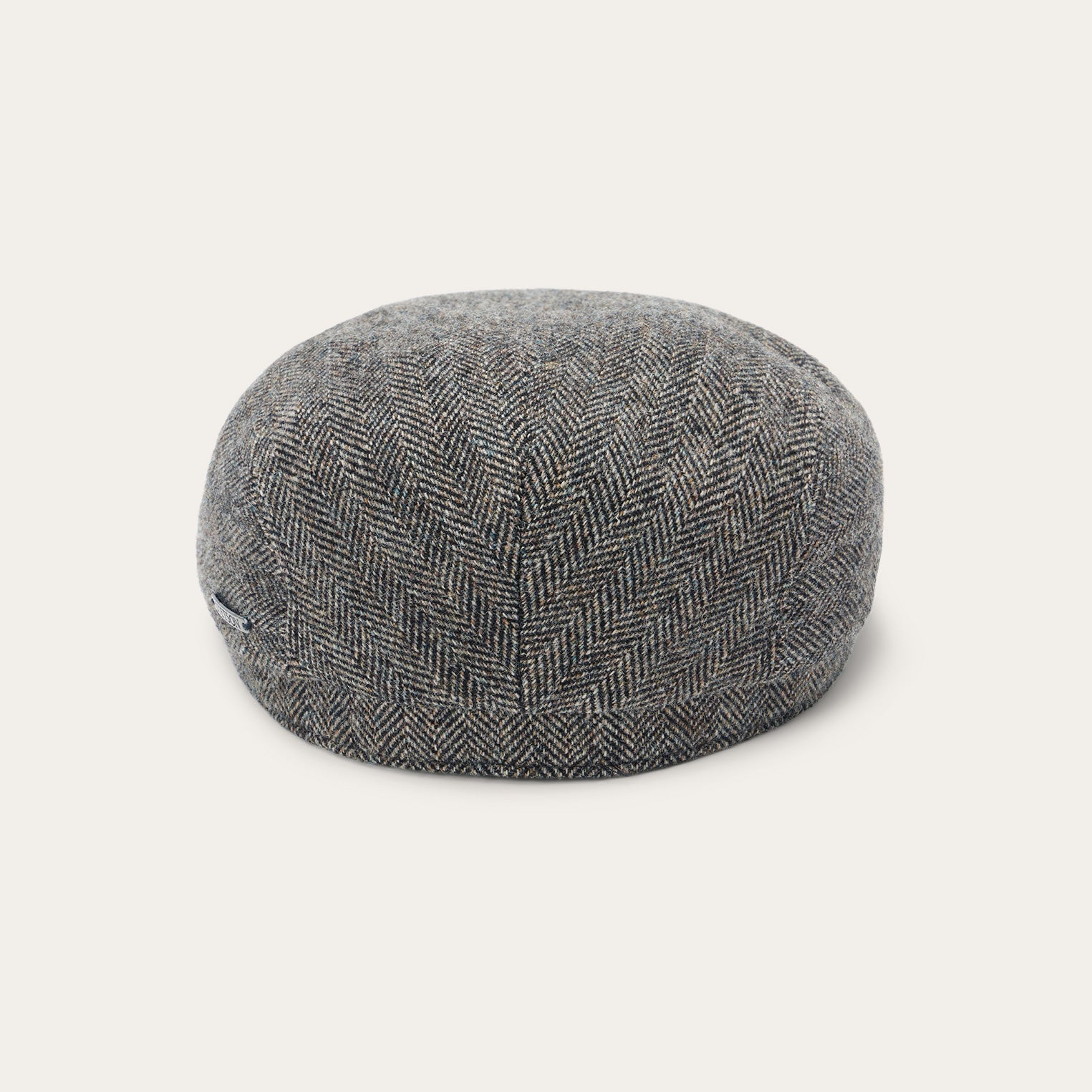 Wool Herringbone Driver Cap Anthra Melange Herringbone